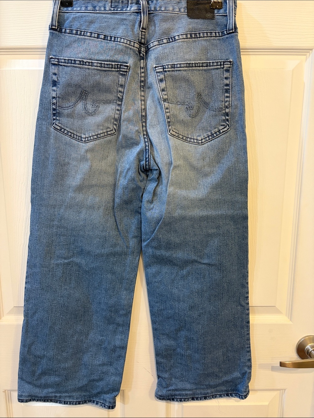 Ag Adriano Goldschmied Cropped Wide-Leg Jeans in Light Blue - Picture 10 of 11